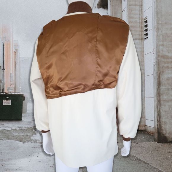 Handmade Faux Leather Winter Tailored Jacket Multicolored L - Picture 10 of 14